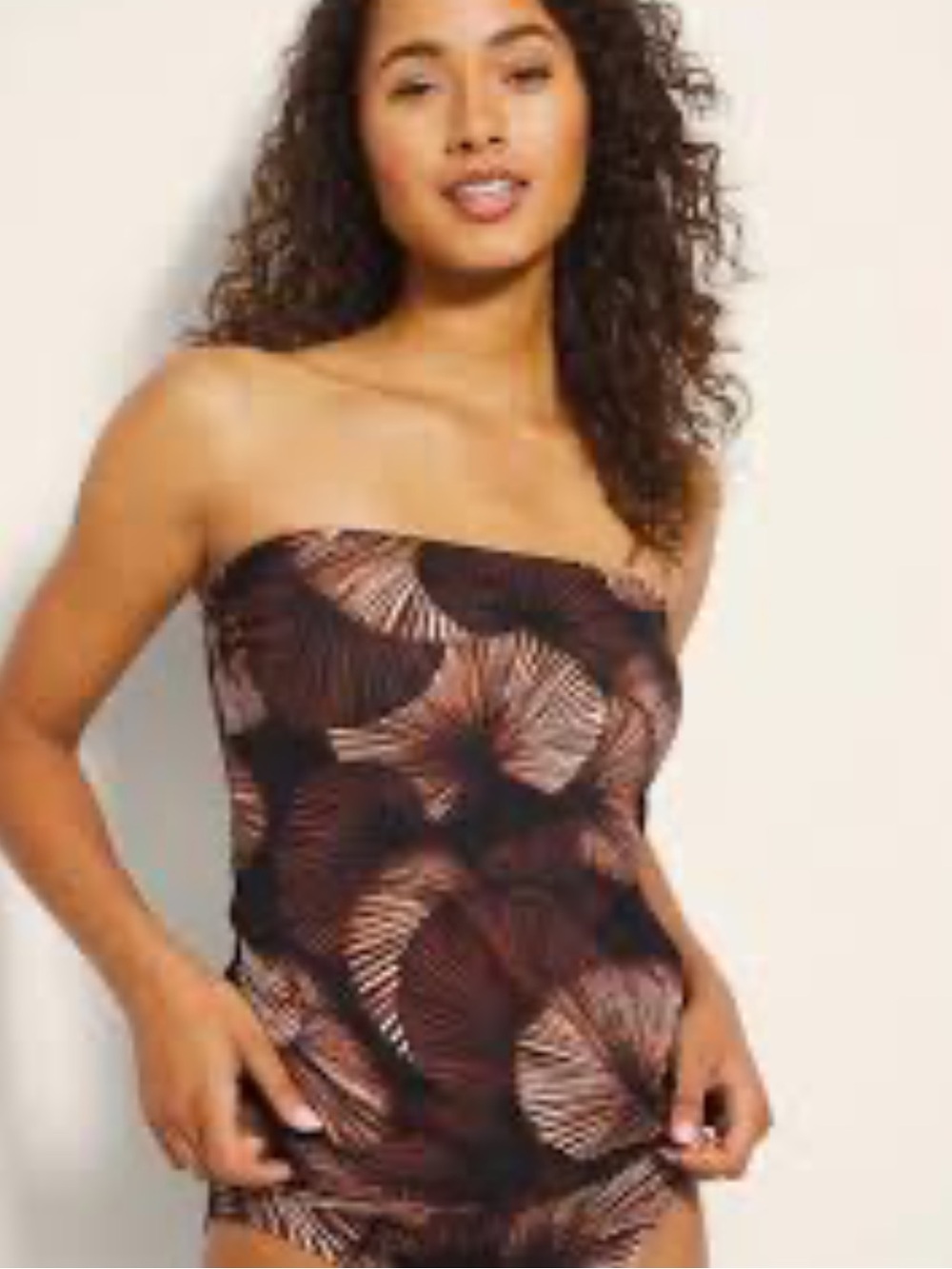 Soma Swim Shirted Bandini Top NWT Size XL Brown